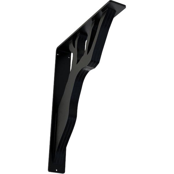 Ekena Millwork Damon Wrought Iron Bracket, (Triple center brace), Powder Coated Black 2"W x 12"D x 15"H BKTM02X12X15TDA - main